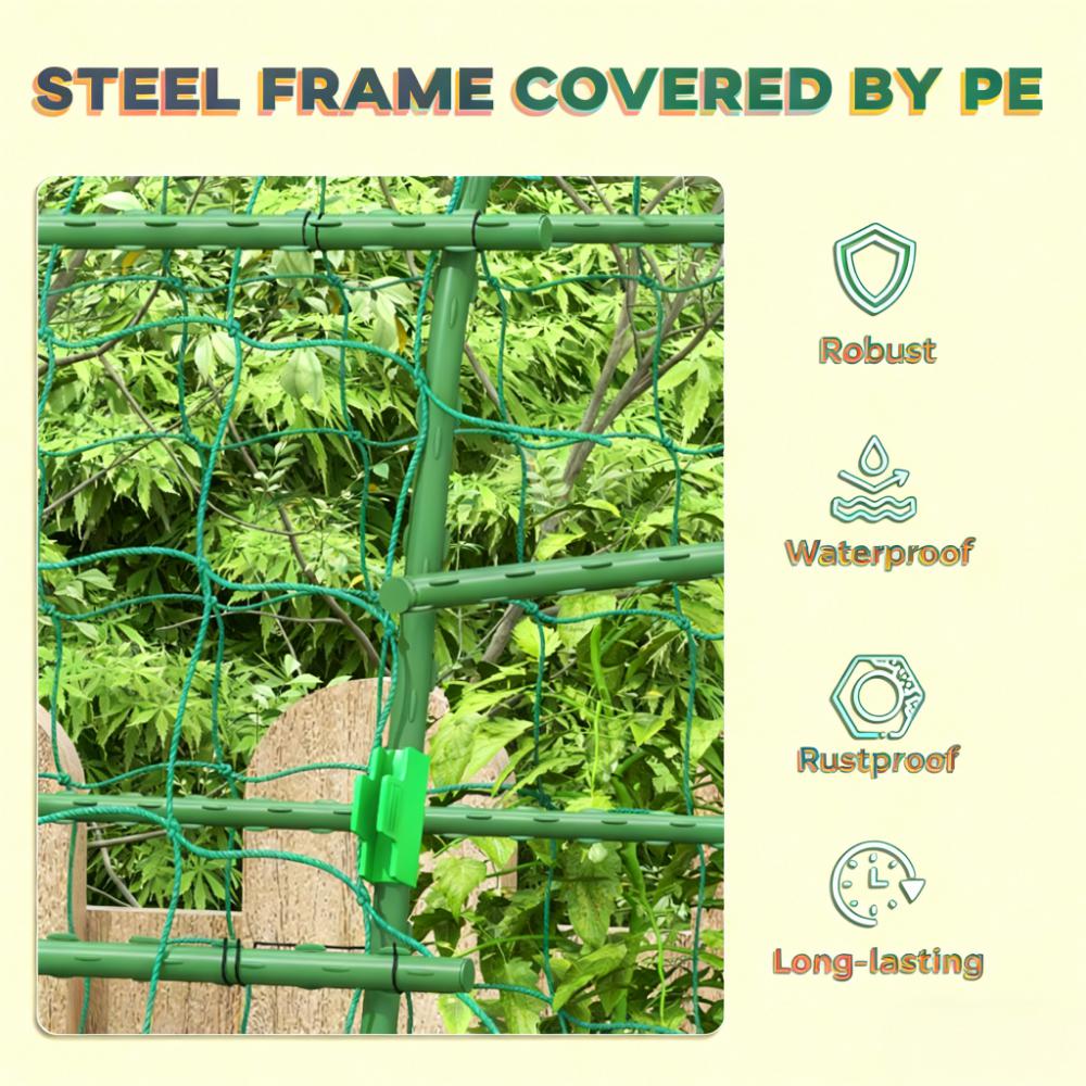 Arch Garden Trellis for Climbing Plants - Green Metal Frame