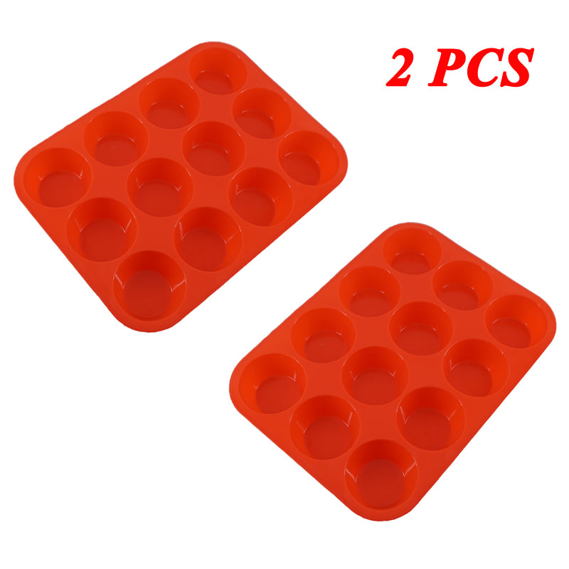 Silicone Egg Tart Mold 29.8x22.5cm Round Baking Cake Mold for DIY Pastry