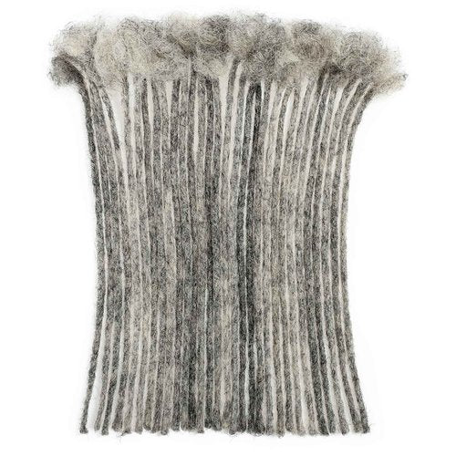 Salt and Pepper Loc Extensions Human Hair Grey and Black Locs 0.2cm 8inch 30 strands Gray & Black Handmade Dreadlock Extensions