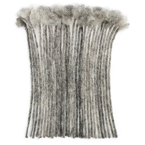 Loc Extensions Human Hair 100% Black and Gray 0.2cm 10inch 30 strands Salt and Pepper Grey & Black Handmade Dreadlock Extensions