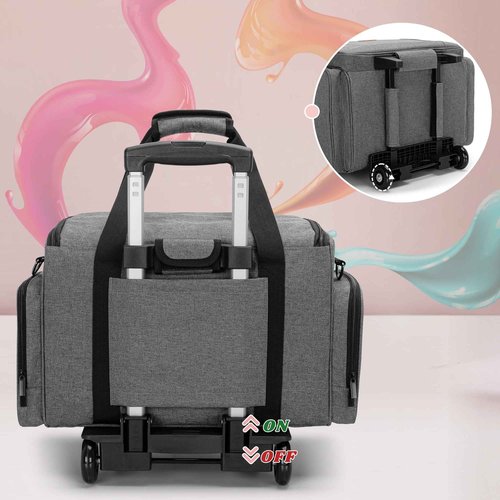 LUXJA Rolling Nail Polish Organizer Holds 90 Bottles and a Nail Lamp, Rolling Nail Polish Case with a Detachable Dolly and 3 Removable Cases (Patented), Gray