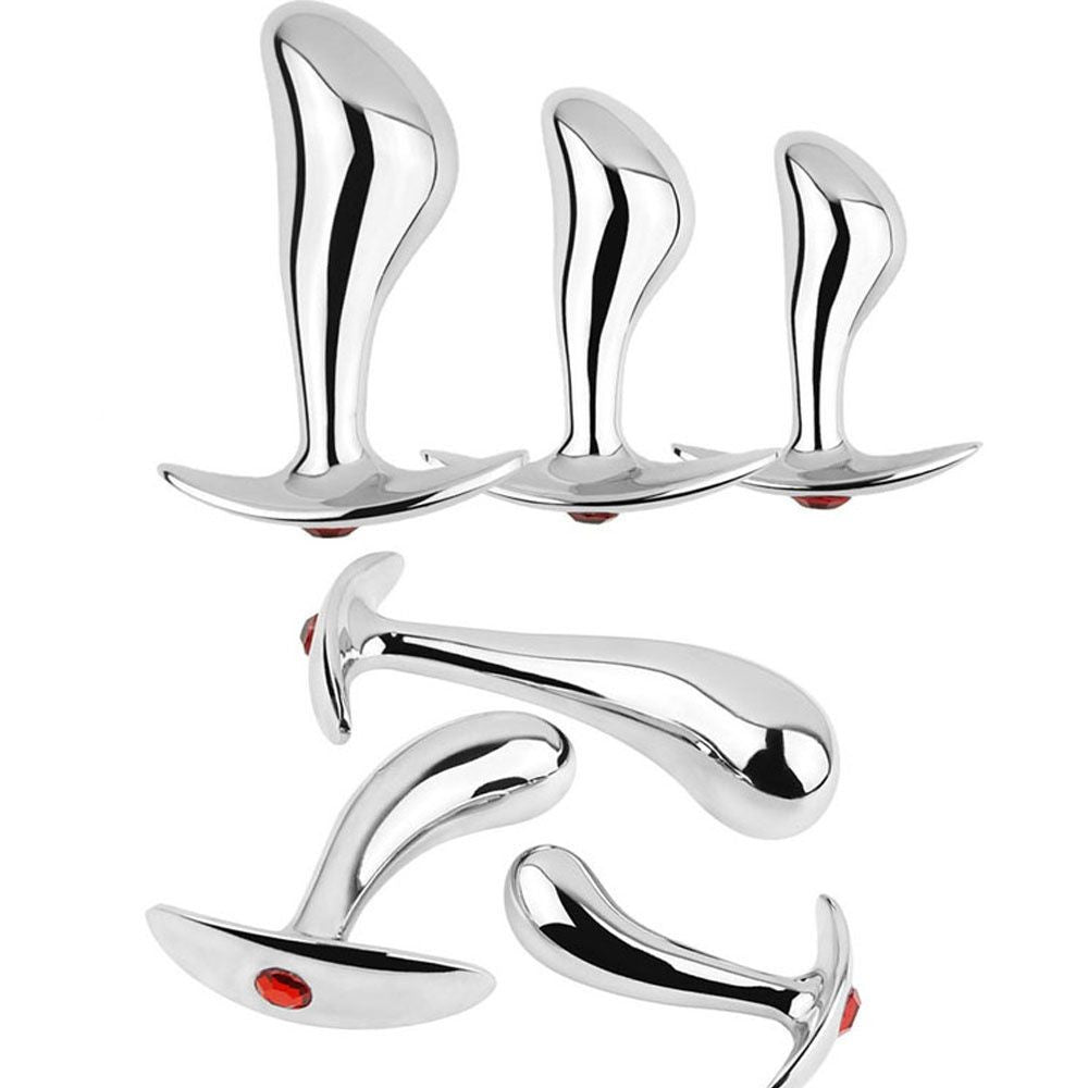 Metal Anal Plug Set - Unisex Adult Wellness Toys with Multiple Sizes
