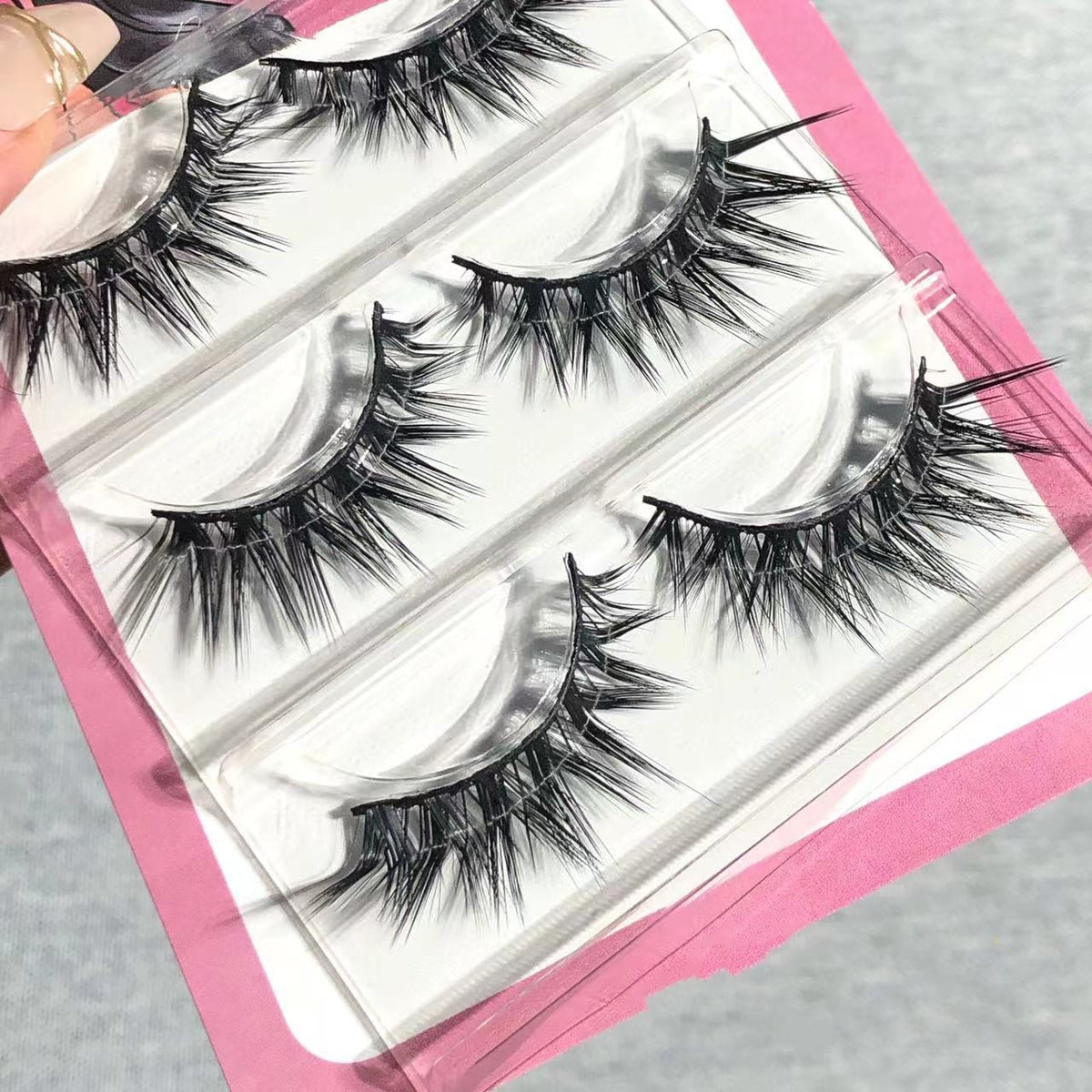 L-Shaped False Eyelashes 3 Pairs Thick Artificial Fiber for Eye Makeup
