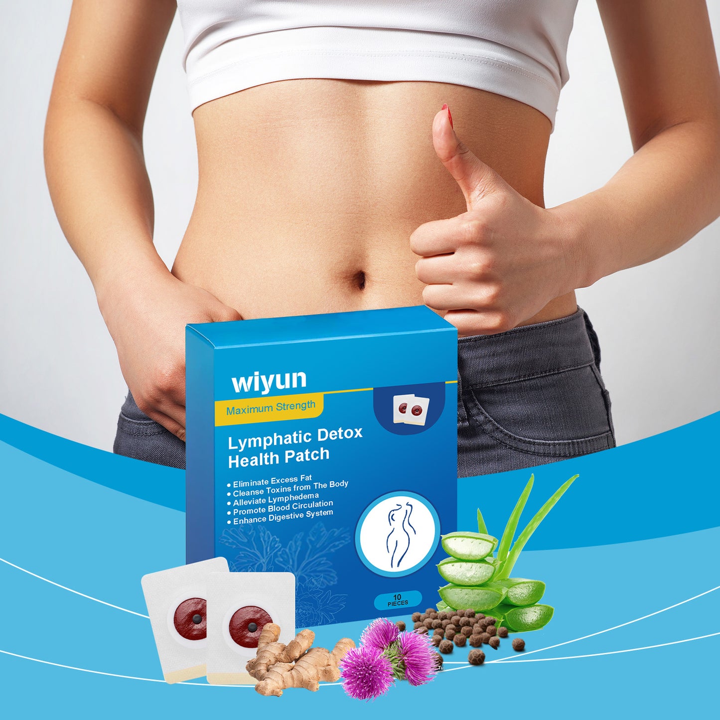Body Shape Moisturizing Patch - 10 Count Abdominal Care Treatment