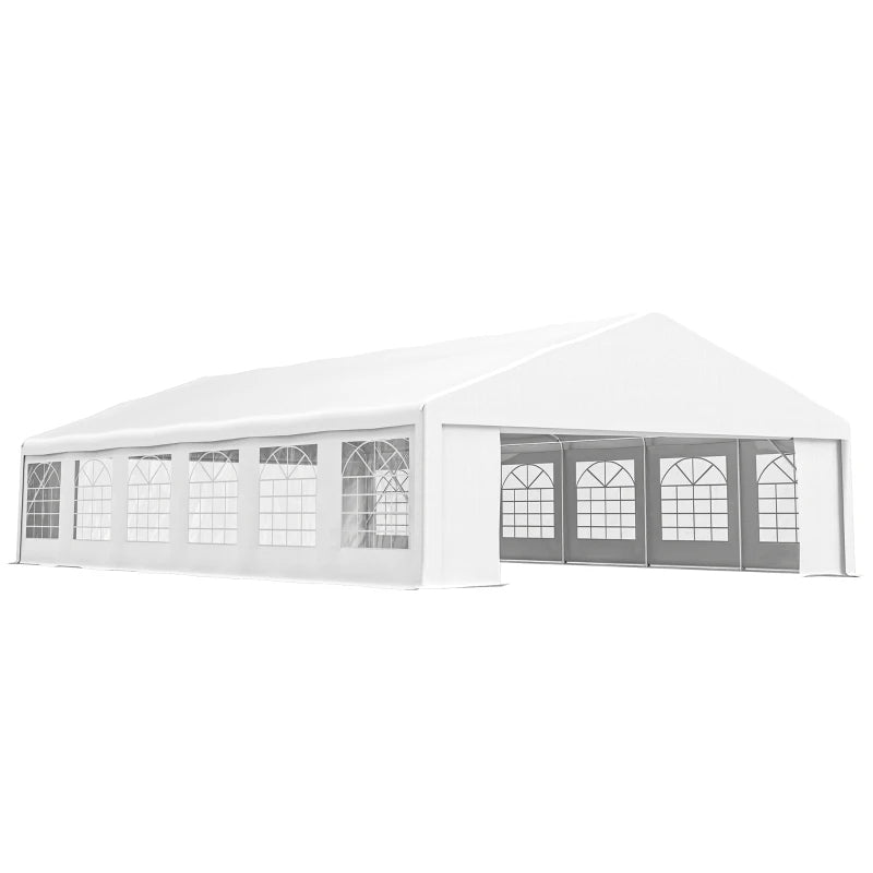 Large Outdoor Carport Canopy Party Tent with Removable Sidewalls - White