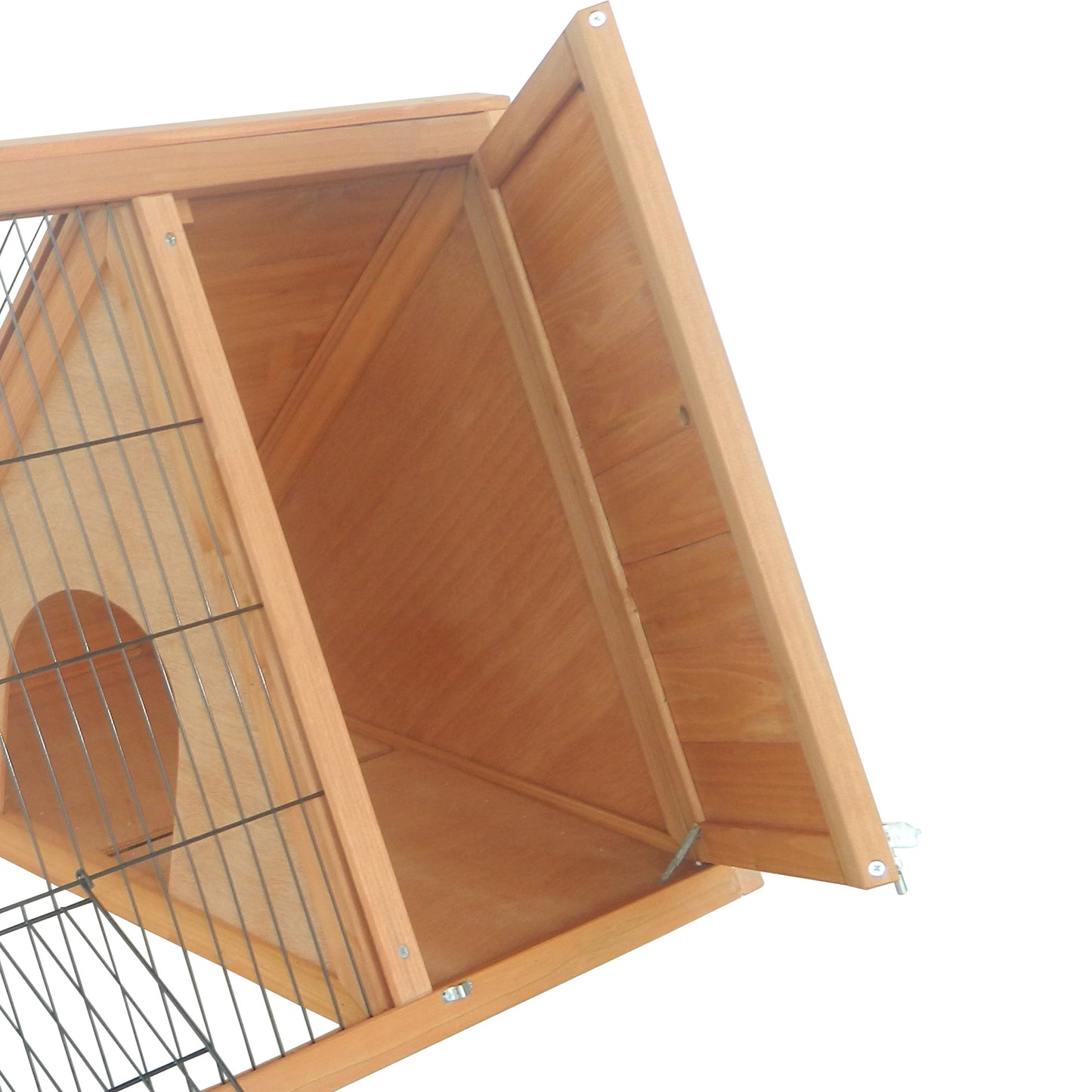 Outdoor Wooden Rabbit Hutch with Run - Small Animal Cage for Rabbit, Duck, Chicken
