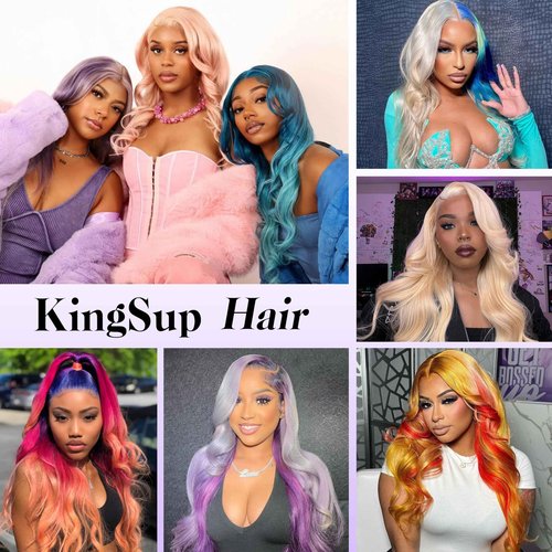 KingSup 613 13x6 Lace Front Wig Human Hair Pre Plucked 250 Density 16 Inch Body Wave Blonde Wig Human Hair 613 HD Lace Frontal Wigs 13x6,100% Real Human Hair No Tangle No Shedding Triple Lifespan 3X