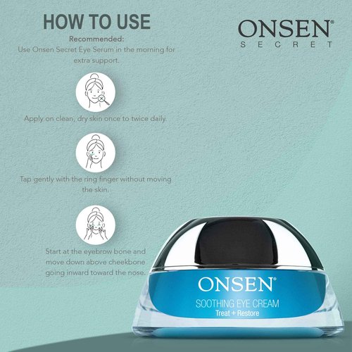 Onsen Secret Under Eye Cream Anti Aging Eye Cream Treatment Gel Sacred Japanese Hot Spring Minerals for Wrinkles and Dark Circles, Firming Eye Cream for Morning & Night (30 ml)