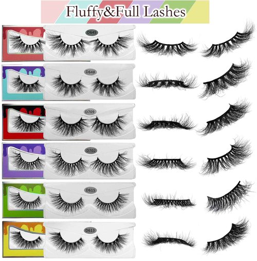 Mink Lashes Bulk Ninglash 30 Pack 6 Styles Eyelashes, 15-22mm Real Mink EyeLashes, Thick HandMade Full Strip Lashes, Crueltyl Free Fluffy Lash, 30 Pairs 5D Mink Lashes wholesale