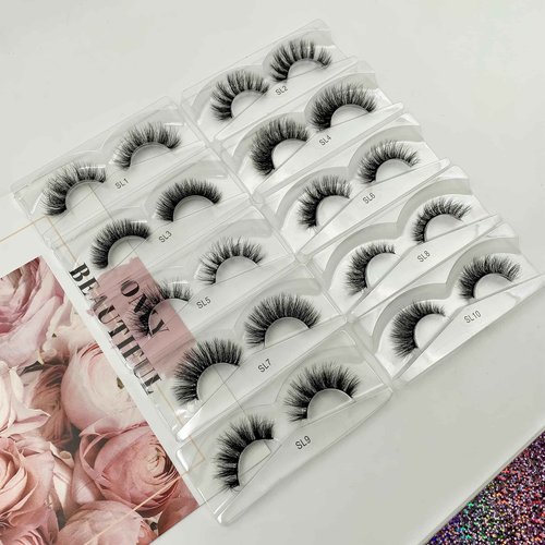 Ellazzle 100 Pairs Faux Mink Eyelashes Wholesale Lashes Pack, Lashes Natural Look 16mm-20mm False Eyelashes Pink