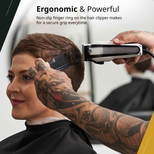 Wahl Professional Sterling 9 Corded Clipper Adjustable Blade High Performance Hair Cutting Tool Silver