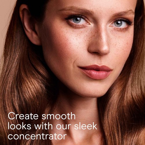 Conair Worldwide Folding Handle Hair Dryer with Concentrator & Diffuser, 1875W Travel Blow Dryer with Smart Voltage Technology, Ionic Conditioning Fights Frizz, 3 Heat & 2 Speed Settings, Purple