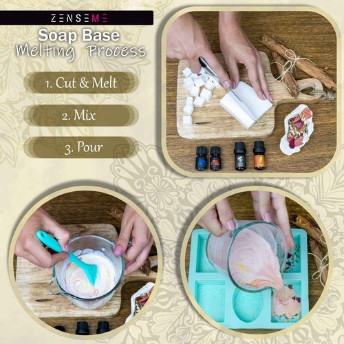 ZenseMe Bundle of Soap Making Kit with 5.5 LB Goats Milk | DIY Bundle, Melt and Pour Organic Natural Supplies for Adults, Beginners