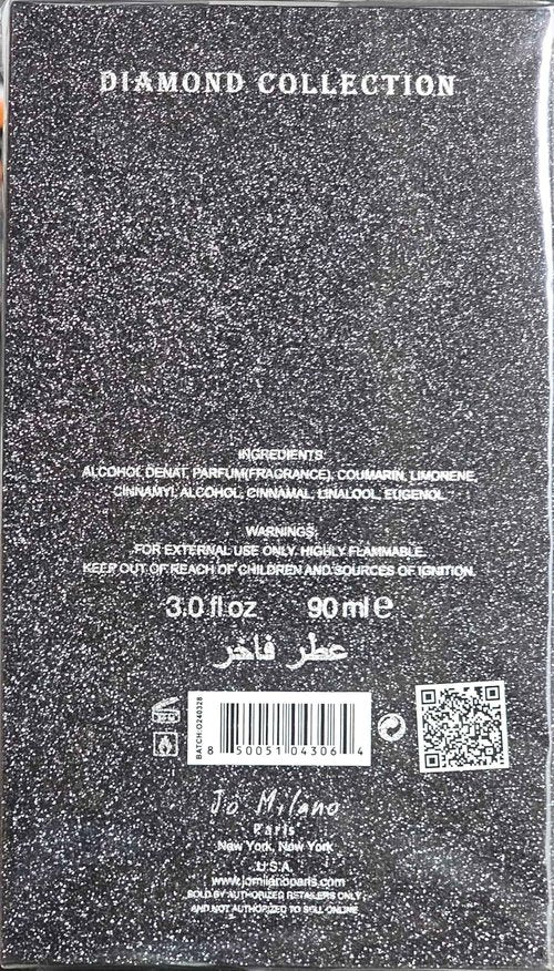 Jo Milano Game of Spades Diamond Parfum Spray, 3.0 Ounce (Unisex)