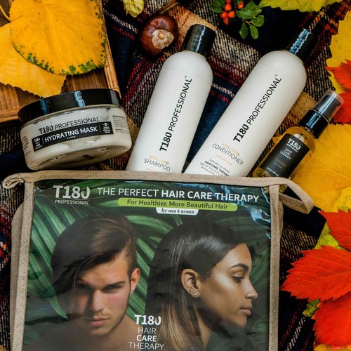 T180 Hair Care Therapy Hair Repair Treatment for Damaged Hair – 4-Piece, 8 oz Kit Treatment Consisting of Vitalizing Shampoo and Conditioner, Hair Serum, Hydrating Mask – Ideal for All Hair Types*