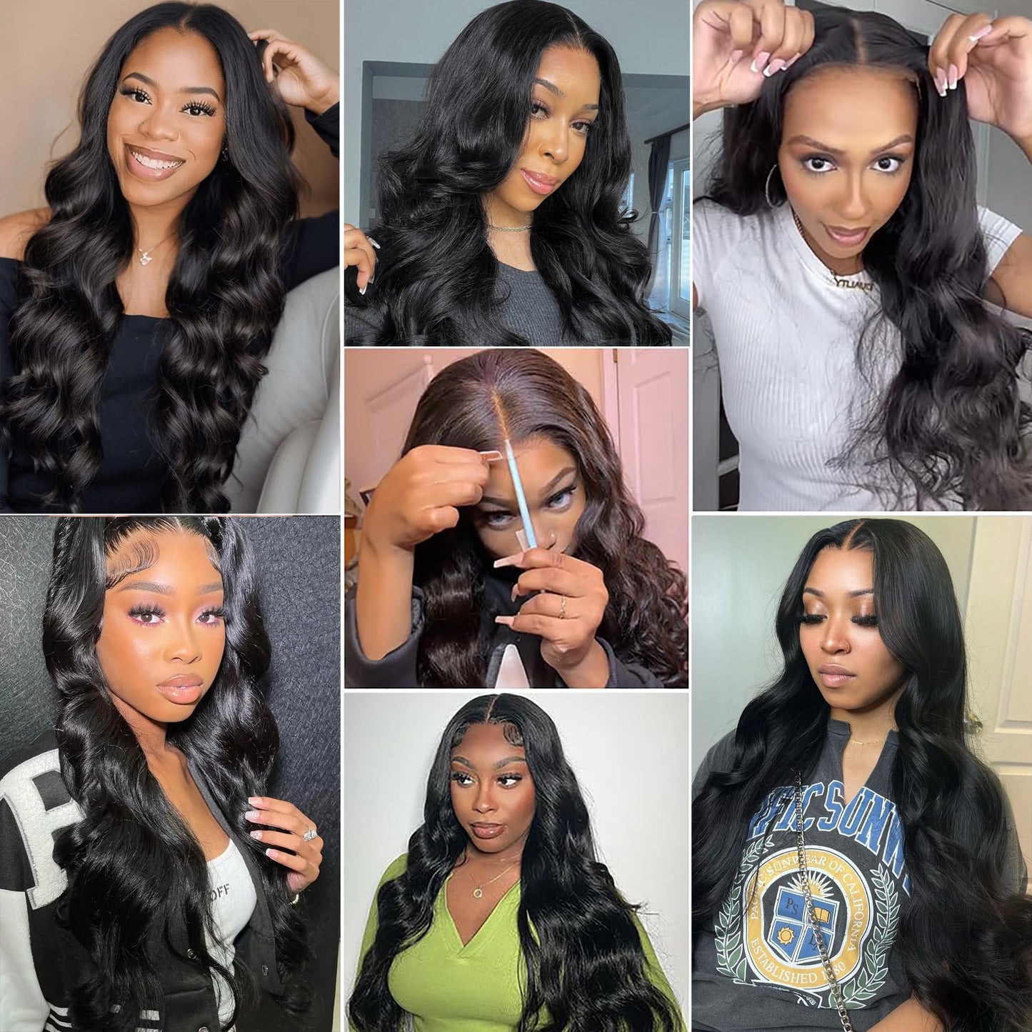 Puhasty 7x5 HD Lace Closure Glueless Wigs Human Hair Wear and GO Pre Plucked Pre Cut 200% Density Glueless Wig 22Inch Body Wave Lace Front Wigs with Baby Hair for Black Women Natural Hairline