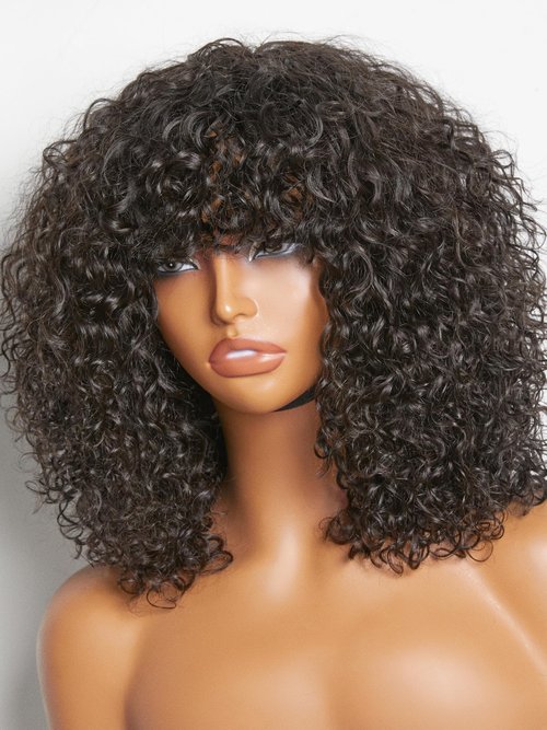 LUVME HAIR Cruly Wig Human Hair Short Wig