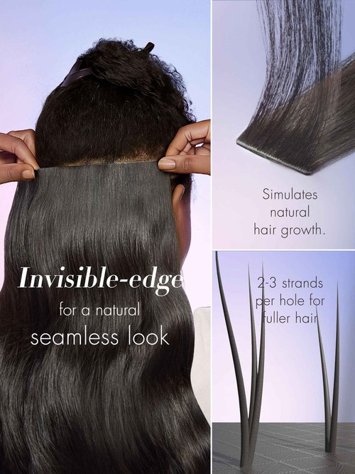 LUVME Invisible Clip in Hair Extensions Body Wave Real Human Hair, Remy Human Hair Extensions Clip ins for Women, Natural Human Hair, 14 inch 110g 6Pcs, Natural Black