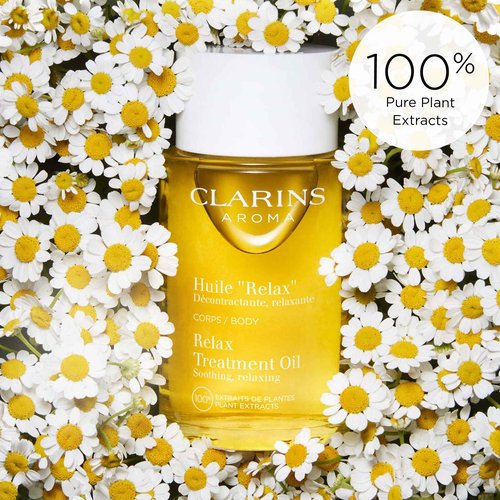 CLARINS Relax Body Treatment Oil | Relaxes, Moisturizes and Soothes Aching Muscles | Relieves Stress and Fatigue | Nourished & Comfortable Skin After The First Use* | Natural 100% Plant Extracts