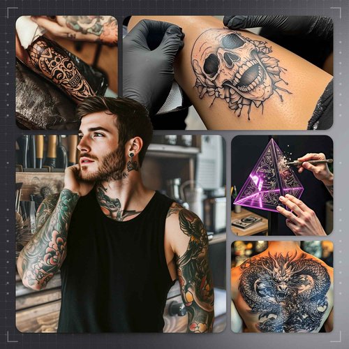 Nelko D810 Tattoo Stencil Printer, Wireless Thermal Tattoo Printer with 10pcs Tattoo Transfer Papers, Portable Tattoo Machine for Artist & Beginners, Compatible with Phone Pad and PC, Black