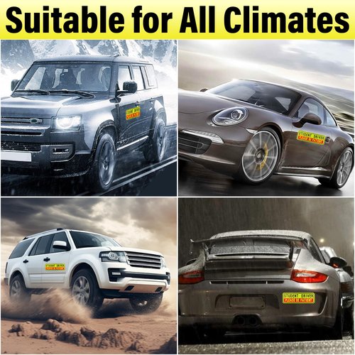 BFXM 4 PCS Student Driver Magnet for Car, Please Be Patient Funny Magnetic Student Driver, New Driver Safety Warning Bumper Sticker Signs, Reusable Movable Rookie Driver Reflective Magnets Stickers