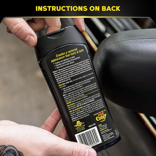 Meguiar's Ultimate Black Plastic Restorer, Durable Car Restorer That Gives New Life to Exterior Black Plastic, Vinyl, and Rubber Trim, 12 Oz Bottle