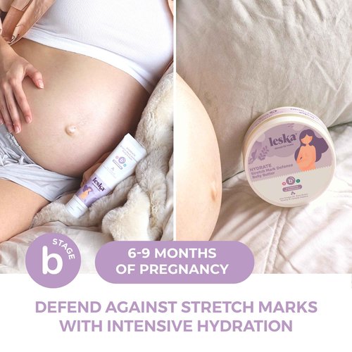 Leska Maternity Gift Set | Belly Lotion, Belly Oil, Stretch Mark Defense Cream & Belly Butter, Toning Gel | All-Stages Skincare for Pregnancy & Postpartum | New Mom Gifts (Set of 5, 4-4.93oz each)