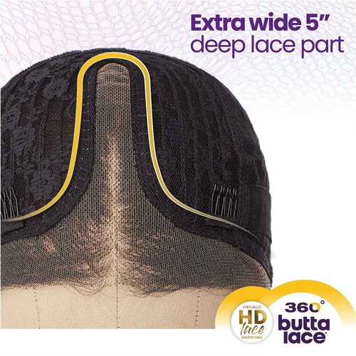 Sensationnel Butta 360 Lace Wigs - Unit 3 Wider Parting 360 Degree Lace Glueless Synthetic Preplucked Hairline (T4/BUTTERSCOTCHBLONDE)