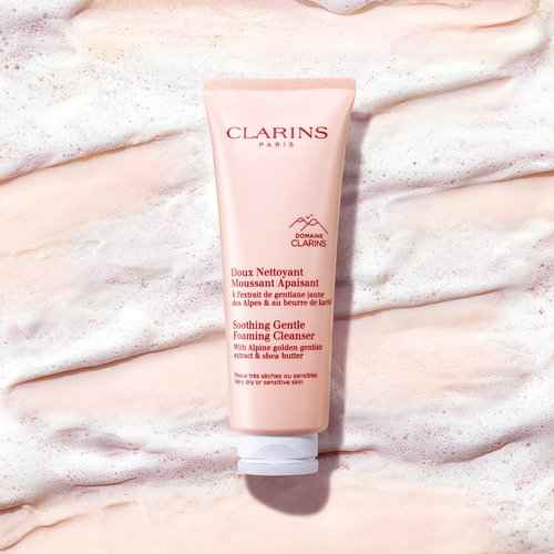 Clarins Soothing Gentle Foaming Face Cleanser | Cleanses, Soothes, and Comforts | Contains Nourishing Shea Butter | Soap-Free| SLS-Free| Very Dry or Sensitive Skin Types | 4.2 Ounces (Pack of 2)