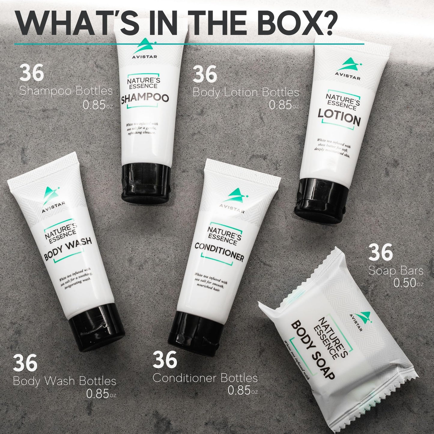 180 Piece Hotel Soap & Bulk Toiletries - Travel Essentials for Hosts & Guests - Hotel Shampoo & Conditioner Supplies for Guests, Hotel Toiletries Bulk Set, Mini Bulk Travel Size Toiletries