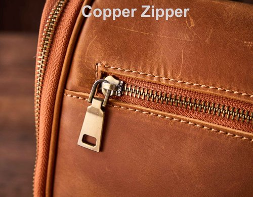 EURYNOME Travel Toiletry Bag For Men, Genuine Leather Shaving Dopp Kit Bottom Storage Holds More (11x8.6x4.7)-Mens Toiletry Bag -Leather Makeup Cosmetic Organizer Kit - Men Travel Toiletries Bag