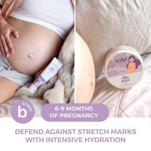 Leska Maternity Set | Belly Lotion, Belly Oil, Stretch Mark Defense Cream & Butter, Toning Gel | Maternity Stages Skincare for Pregnancy & Postpartum |New Mom Gifts (Set of 5, 4-4.93oz each)