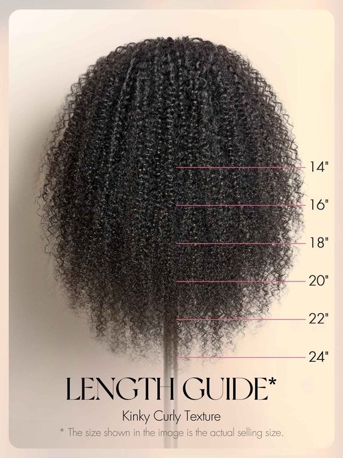 LUVME HAIR V Part Wig Human Hair Drawstring Wig Kinky Curly Half Wig 16 inch U Part 100% Real Human Hair Glueless None Lace Wigs Virgin Hair Machine Made Wigs 200 Density Natural Color