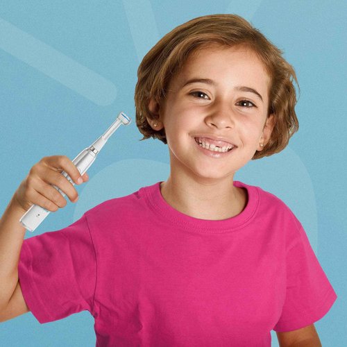 Triple Bristle Kids Sonic Toothbrush | 2 Pack | 3-Sided Brushing to Clean Teeth and Gums | Dentist Created & Approved | Fun Sticker Rewards | Rechargeable Toothbrush