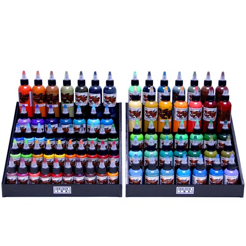 Holder Ink acrylic display stand organizer for tattoo inks, nail polish bottles and other beauty essentials that keeps them organized, secured and ready to use.