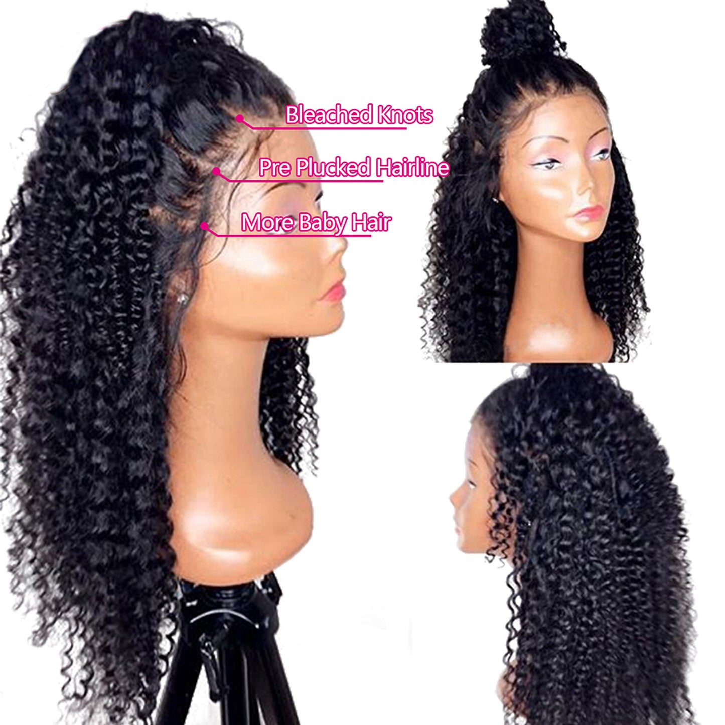 13x6 Lace Frontal Wigs for Black Women Pre Plucked Lace Wig Glueless Brazilian Remy Human Hair Wigs with Baby Hair (16 inch, 150% Density Lace Front Wig)