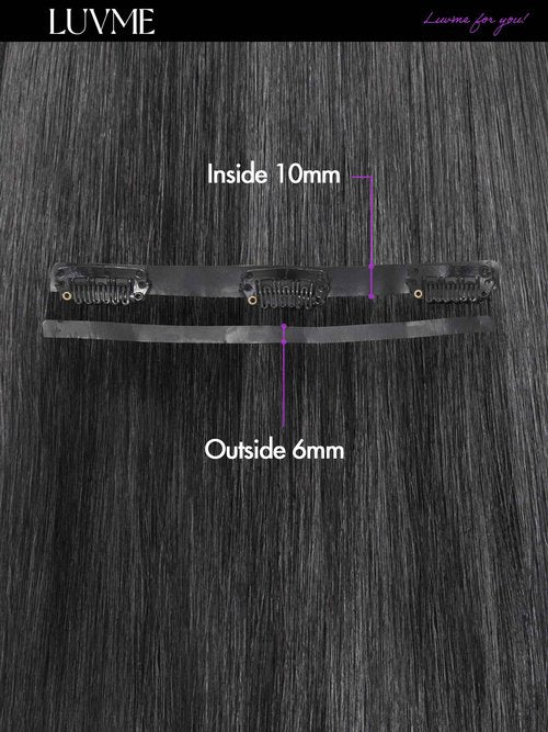 LUVME Straight Seamless 16inch 110g 7Pcs Clip in Hair Extensions Full Max Remy Human Hair Extensions, Natural Black 100% Real Soft Human Hair Extensions