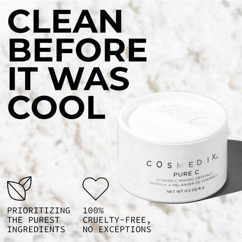 COSMEDIX Pure C Mixing Crystals, Vitamin C Powder for Face - Brightening Facial Skin Care Products for Fine Lines & Uneven Skin Tone - Ultra Fine Mixing Face Powder for Moisturizers & Serums