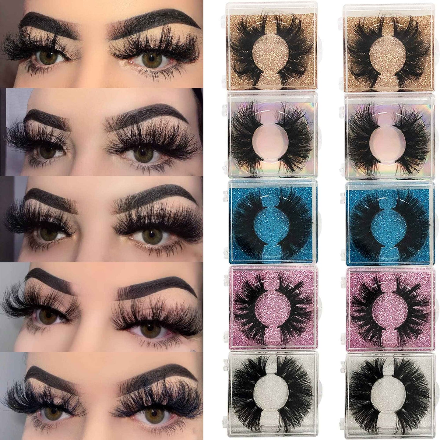 25MM Mink Eyelashes Wholesale Ninglash 30 Pack False Eyelashes, Dramatic Real Mink EyeLashes, Thick HandMade Full Strip Lashes, Crueltyl Free Fluffy Lash, 3D Mink Lashes Bulk …