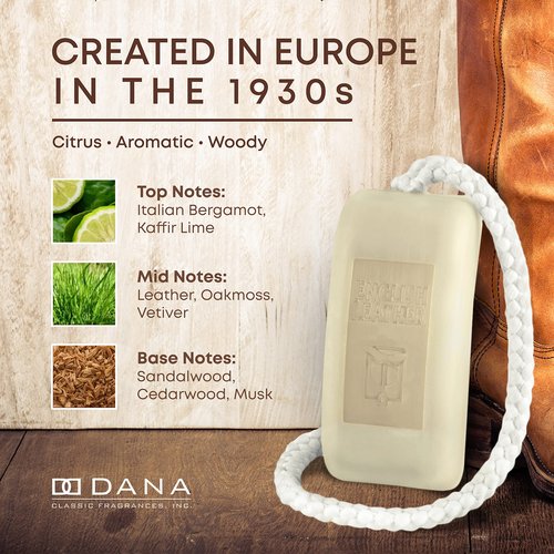 Dana English Leather Soap On A Rope for Men (6 Pack)