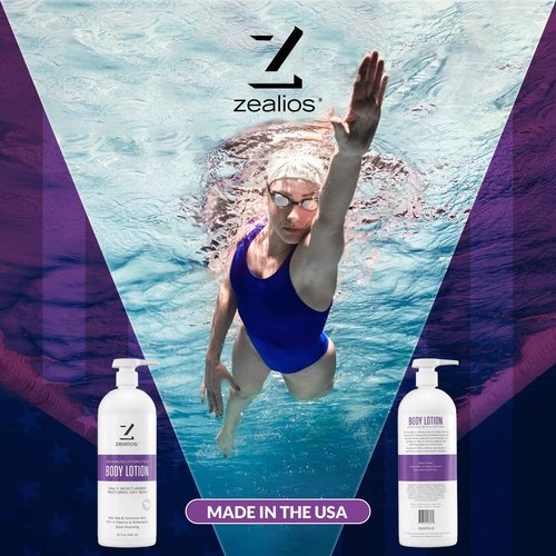 Zealios Advanced Hydration Body Lotion for Dry Skin 32oz - Deep Hydration Formula, Skincare Moisturizer with Vitamins & Antioxidants, Non-Greasy Lotion, Light Papaya & Lychee Scent