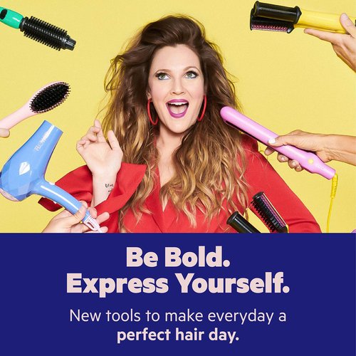 Flower Beauty Ceramic Hot Air Styling Brush - Professional Tangle-Free Styling Adds Volume & Shine While Drying Hair - 3 Heat & Cool Customizable Settings - For All Hair Types