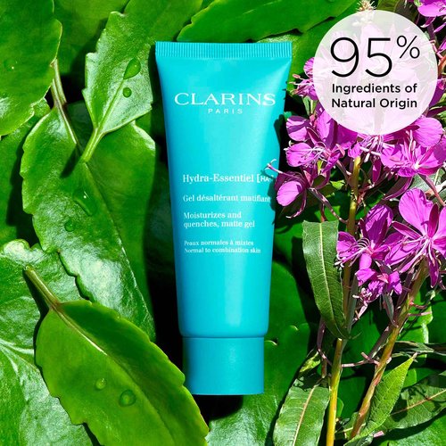Clarins Hydra-Essentiel Matte Gel|Intensely Hydrating & Mattifying|60 Seconds to Plumper Skin*|Softens & Refreshes|Double Dose of Hyaluronic Acid|Normal-Combination Skin|2.6 Ounces
