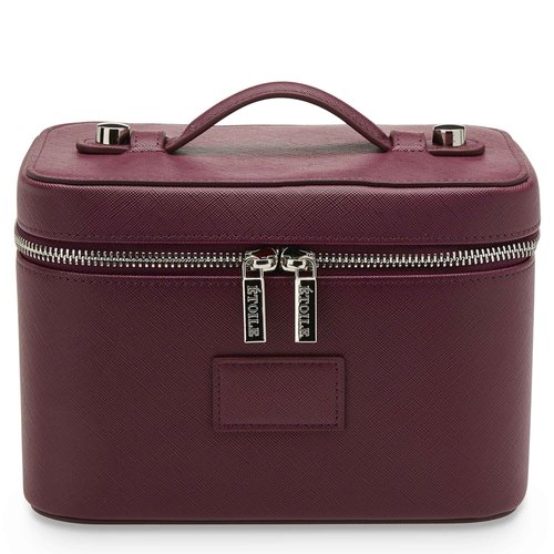 ETOILE - Mini Vanity Case Burgundy - Stylish Travel Makeup Bag Organizer With Removable Dividers