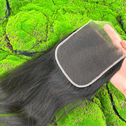 Gowigup 18inch 6x6 HD lace Closure Frontal Pre Plucked Baby Brazilian Virgin Hair Bleached Knots Human Hair Closure Straight