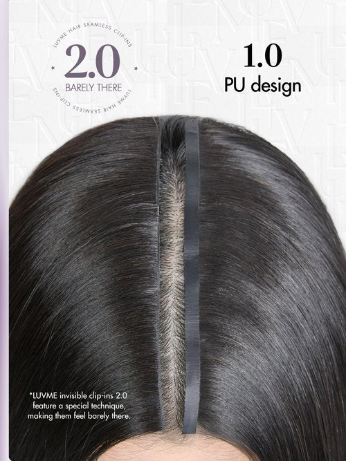 LUVME Invisible Clip in Hair Extensions Real Human Hair, 14 inch 110g 6Pcs, Natural Black Remy Human Hair Extensions Clip ins for Women, Natural Human Hair