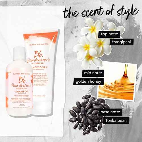 Bumble and bumble. Hairdresser's Invisible Oil Hydrating Shampoo + Conditioner Full Size Set | Hydrating, Anti Frizz, Color Safe | Curly, Wavy, Straight | With Coconut, Grapeseed + Argan Oil