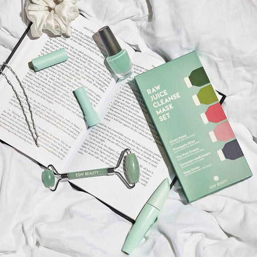ESW Beauty Raw Juice Face Masks - 10-Pack Skincare Set - Hydrating, Anti-Aging, Moisture Repair, Pore Control, Soothing & Revitalizing with Watermelon, Kale & Charcoal