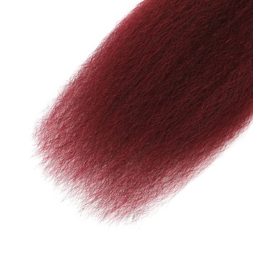 99j Brazilian Yaki Straight Human Hair 4 Bundles Yaki Human Hair Bundles 100% Virgin Kinky Straight Virgin Hair Extensions Women Girl Black Red (10 12 14)