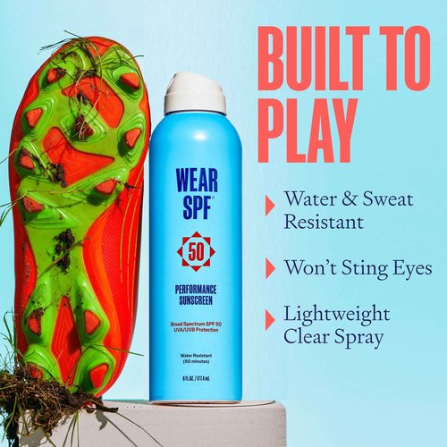 Wear SPF Performance Sport Sunscreen Spray – Water & Sweat-Resistant SPF 50, 3-pack